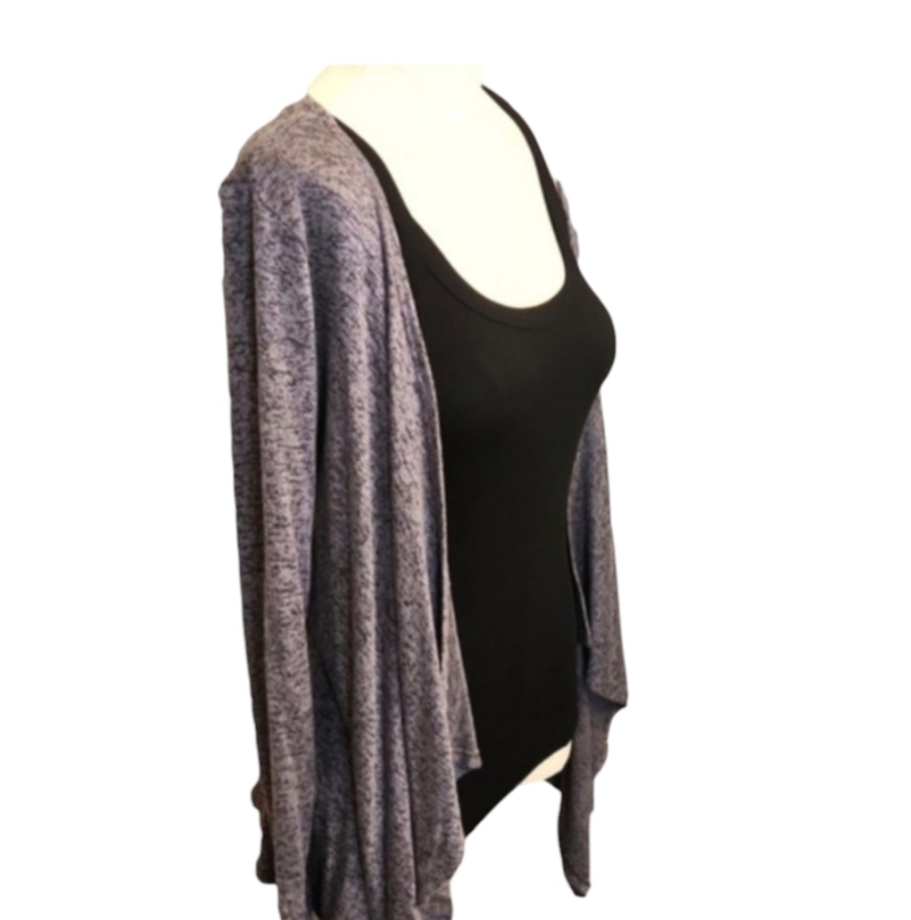 Free Kisses Open Front Waterfall Cardigan Lightweight Marled Women size Small - Picture 9 of 9